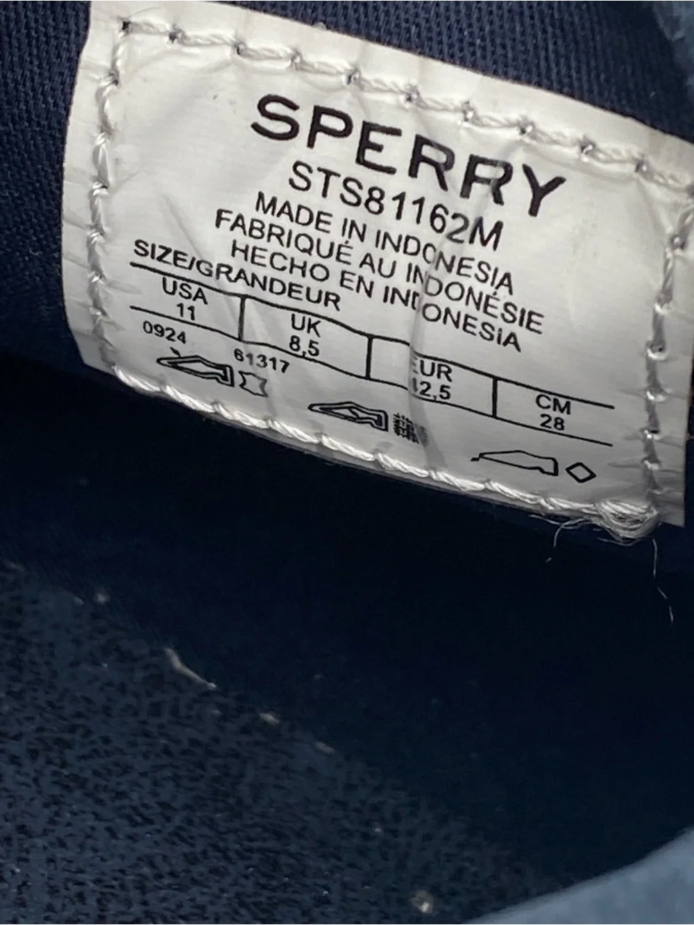 Sperry Men’s Blue Boat Shoes Lace Up Round Toe Logo US 11